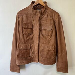 Lucky Brand Lamb Leather Brown Jacket NWT